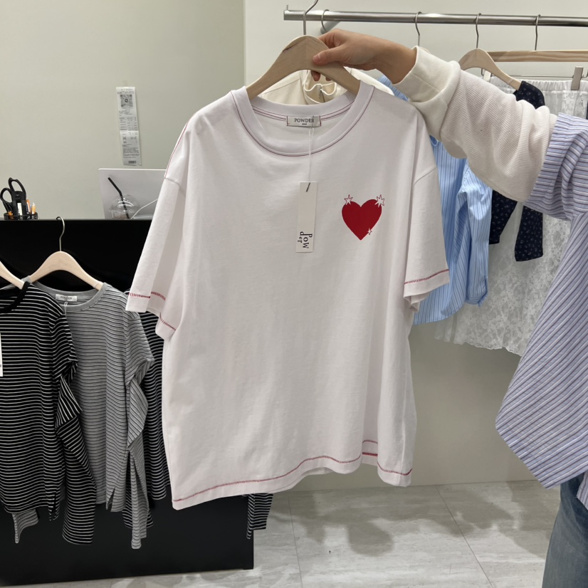 POWDER東大門代購女士新款職業26春夏人氣真品休閑時尚T恤POWDERT恤圖色3