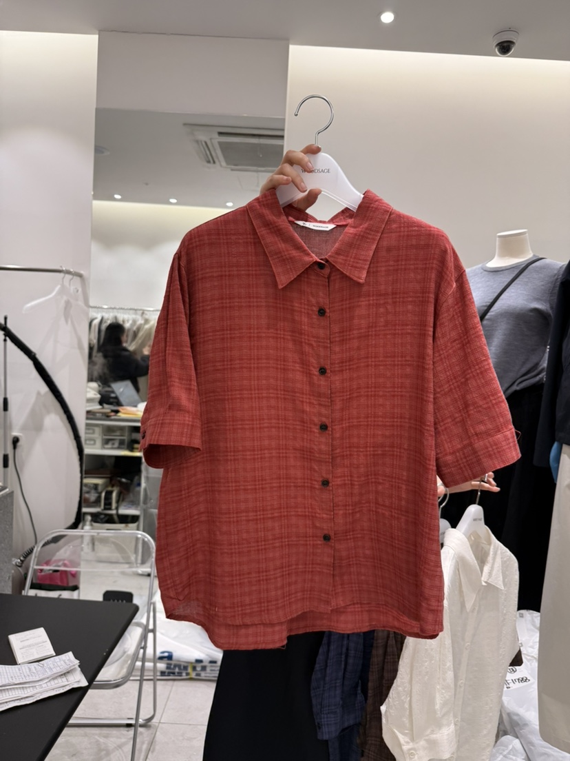 WOOD SAGE韓國代購女裝新款推薦熱賣26春夏襯衫蕾絲衫格子WOOD SAGE襯衫/蕾絲衫圖色3