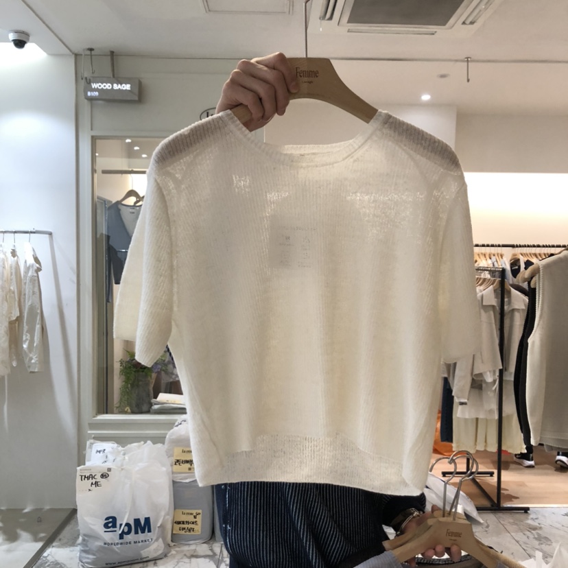 LA MAGIE FEMME韓國代購女士新款職業休閑真品針織衫亞麻Lamagie Femme針織衫圖色1