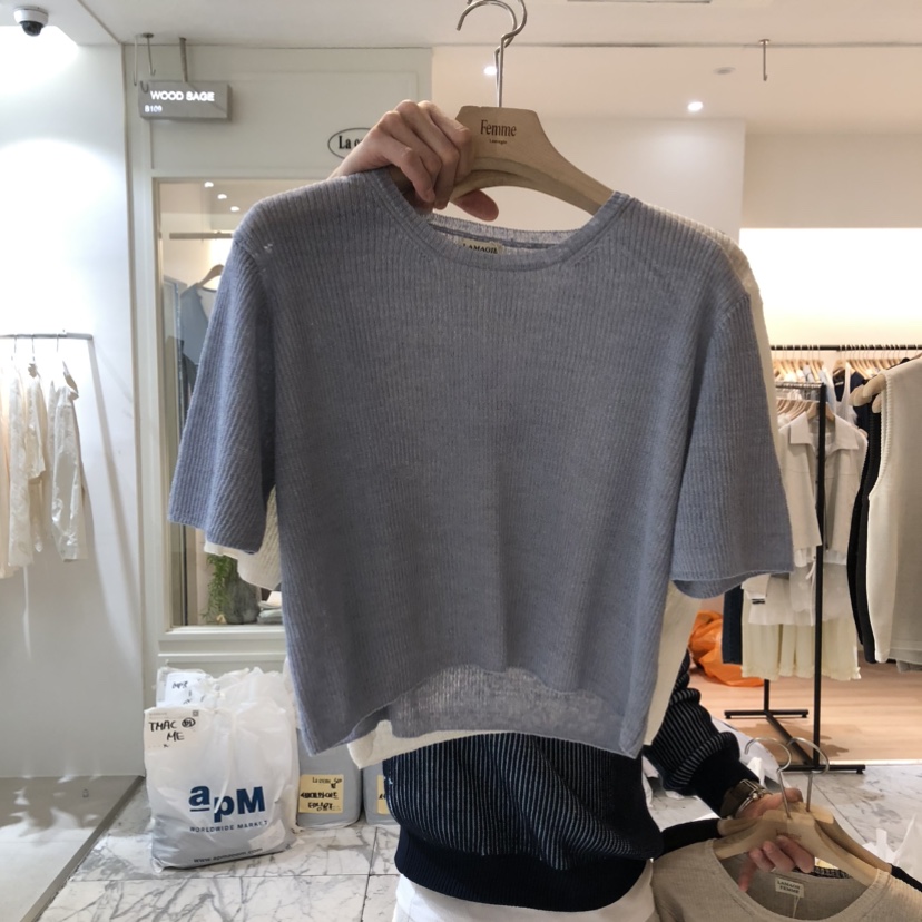 LA MAGIE FEMME韓國代購女士新款職業休閑真品針織衫亞麻Lamagie Femme針織衫圖色2