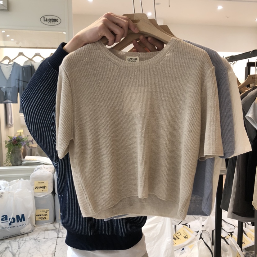 LA MAGIE FEMME韓國代購女士新款職業休閑真品針織衫亞麻Lamagie Femme針織衫圖色3