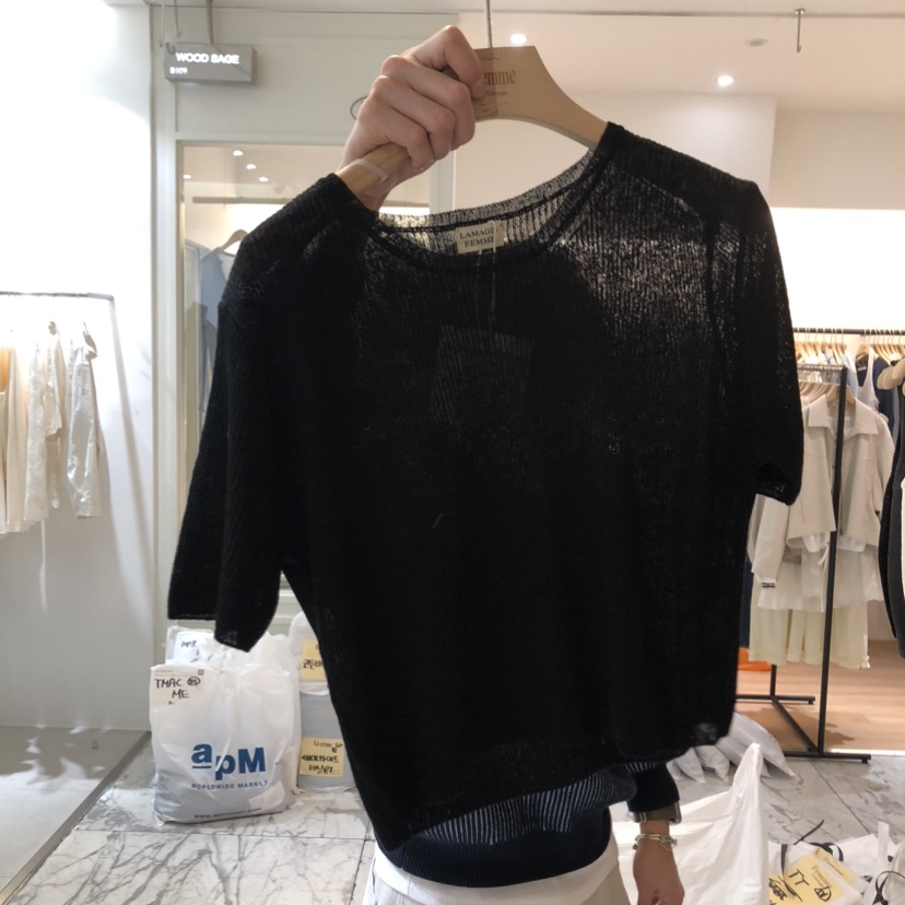 LA MAGIE FEMME韓國代購女士新款職業休閑真品針織衫亞麻Lamagie Femme針織衫圖色4