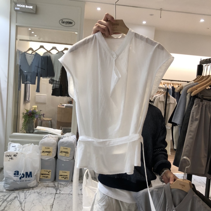 LA MAGIE FEMME東大門直郵女裝新品職業吊帶背心含腰帶Lamagie Femme吊帶/背心圖色1