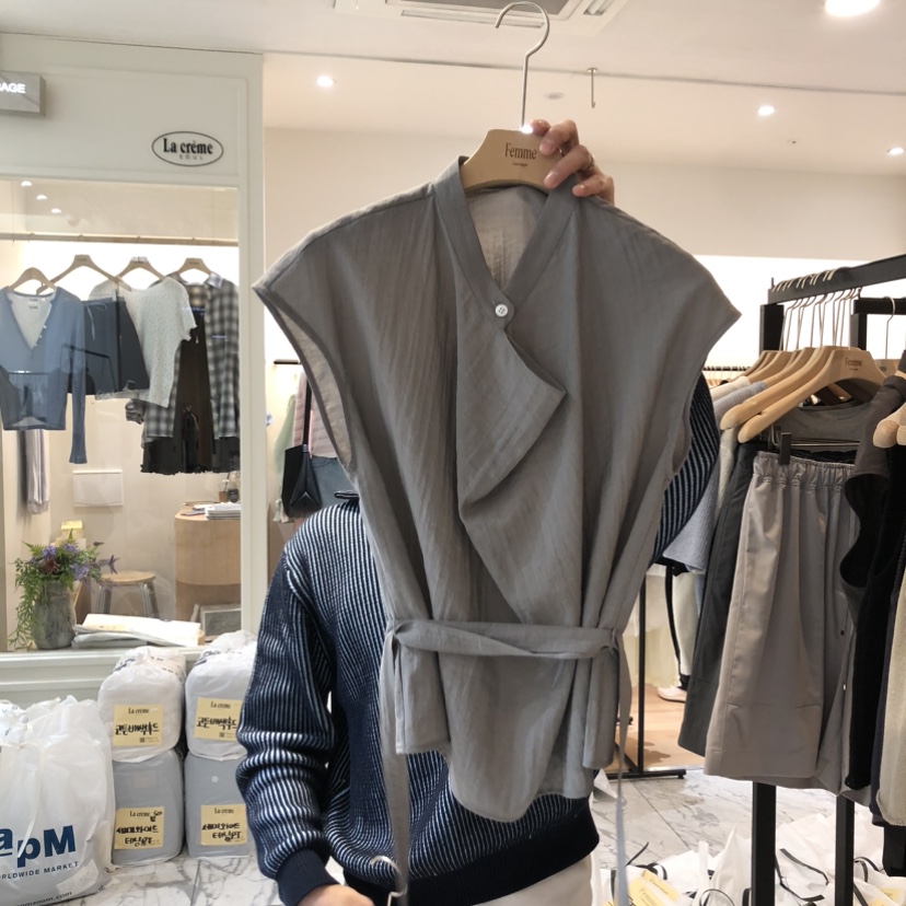 LA MAGIE FEMME東大門直郵女裝新品職業吊帶背心含腰帶Lamagie Femme吊帶/背心圖色2