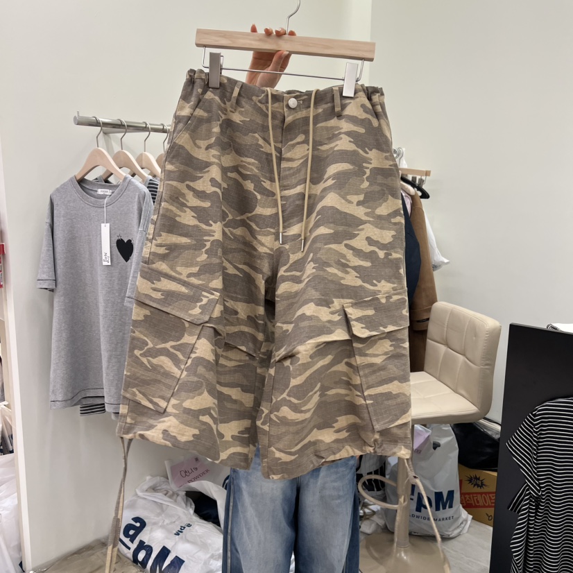 POWDER東大門直郵女士新款人氣時尚26春夏推薦休閑短褲迷彩POWDER短褲圖色1