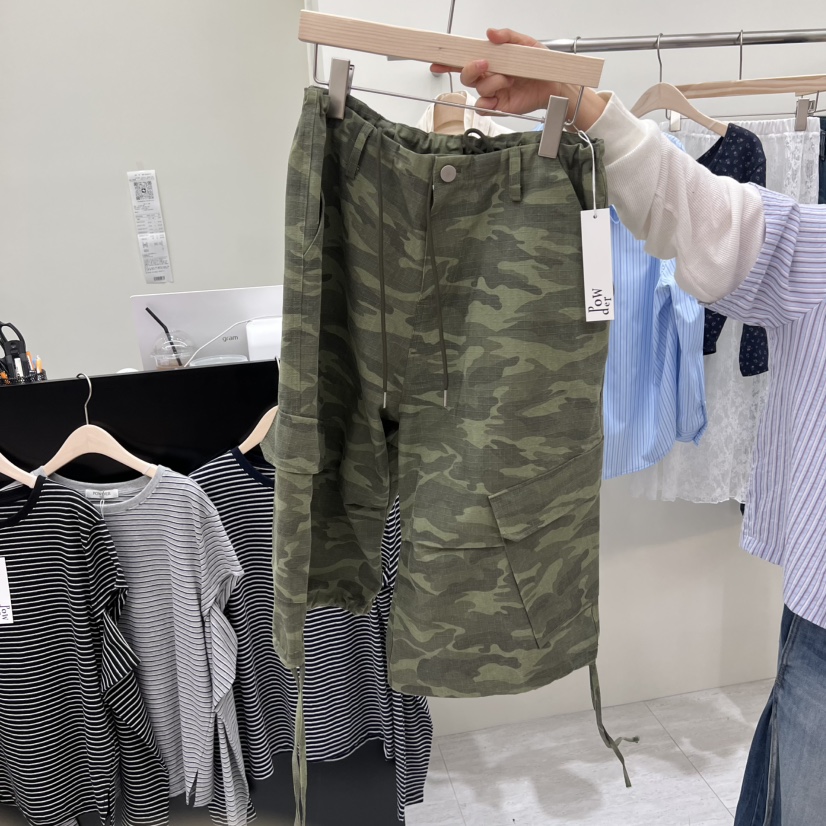 POWDER東大門直郵女士新款人氣時尚26春夏推薦休閑短褲迷彩POWDER短褲圖色2