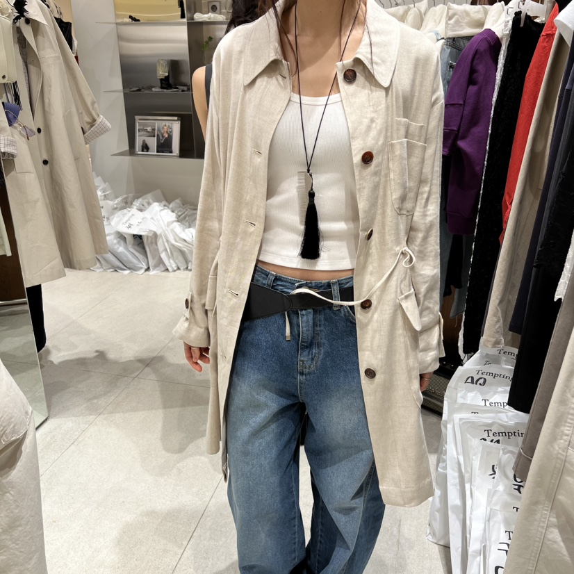 TEMPTING東大門直郵女裝新品人氣職業熱賣休閑夾克亞麻布TEMPTING夾克圖色3