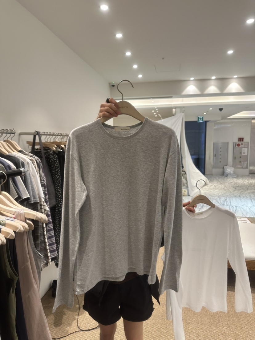 SELF SERVICE東大門代購女士新款26春夏真品人氣長袖T恤SELF SERVICE長袖T恤圖色1