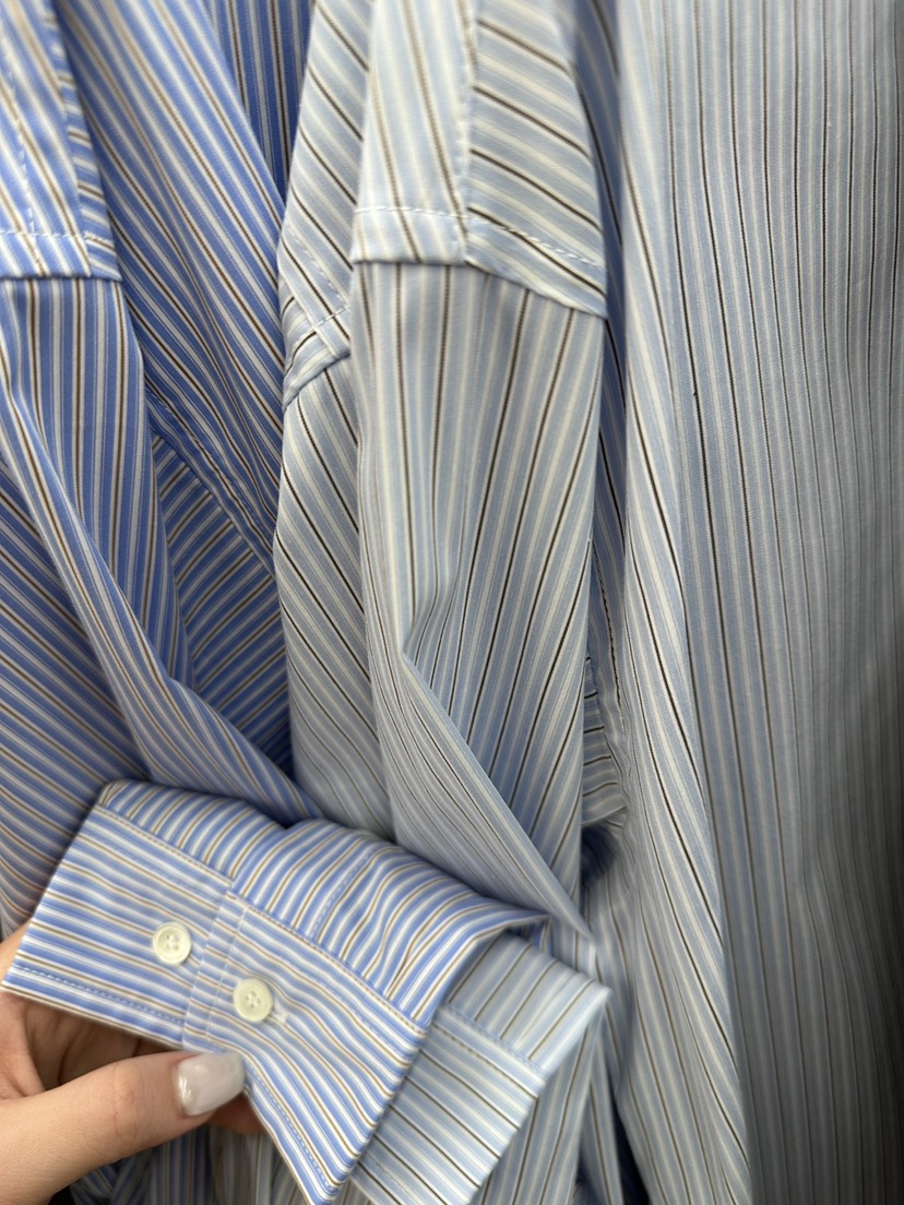 MOANI韓國直郵女裝新品人氣休閑26春夏真品襯衫蕾絲衫條紋MOANI襯衫/蕾絲衫