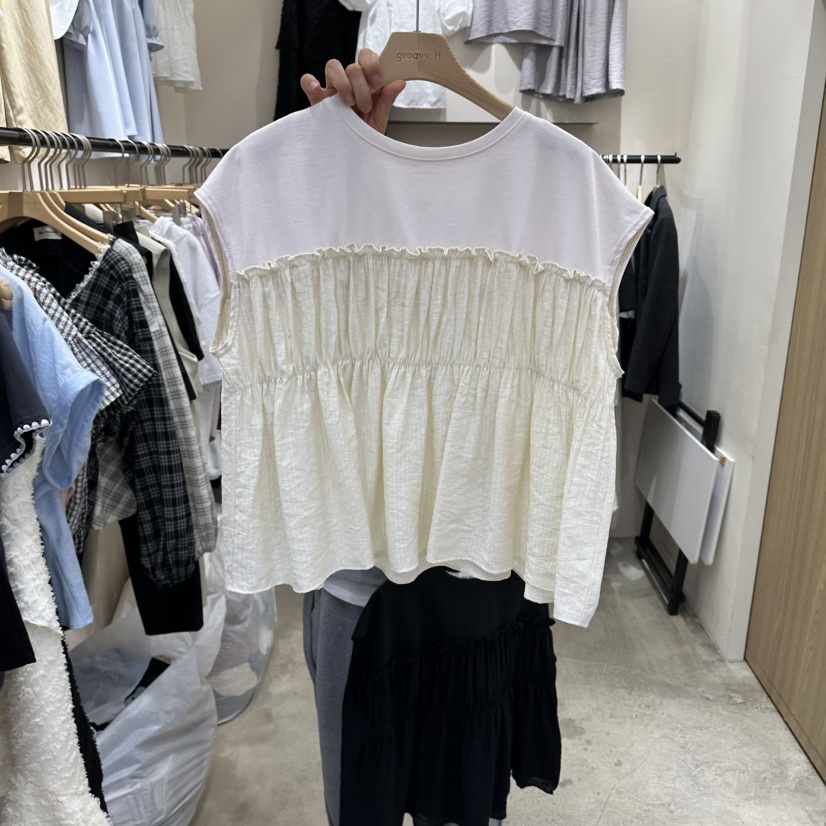 HOLYBANANA東大門實拍女裝新品時尚26春夏職業真品吊帶背心groovy.H/HOLYBANANA吊帶/背心圖色1