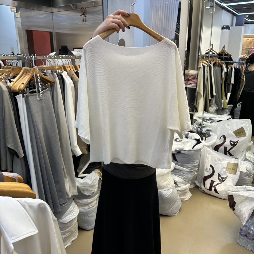 SANS東大門直郵女裝新品職業人氣推薦26春夏針織衫船領亞麻SANS針織衫