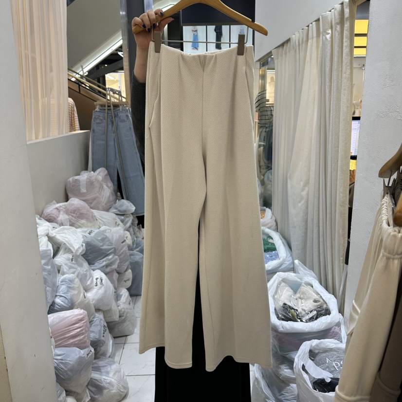 SANS東大門直郵女士新款26春夏真品時尚休閑褲華夫格口袋SANS休閑褲圖色1