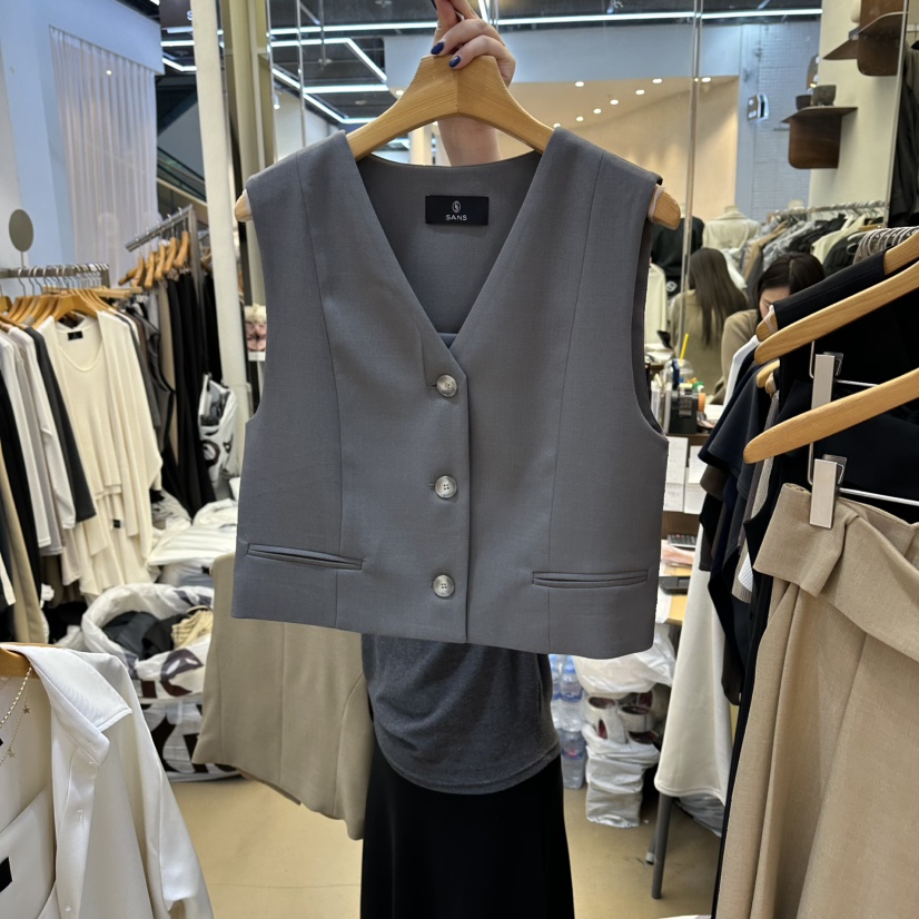 SANS東大門代購女士新款人氣推薦熱賣休閑真品時尚職業馬甲SANS馬甲圖色1