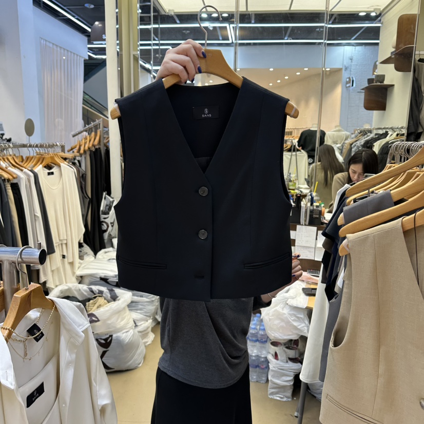 SANS東大門代購女士新款人氣推薦熱賣休閑真品時尚職業馬甲SANS馬甲圖色3