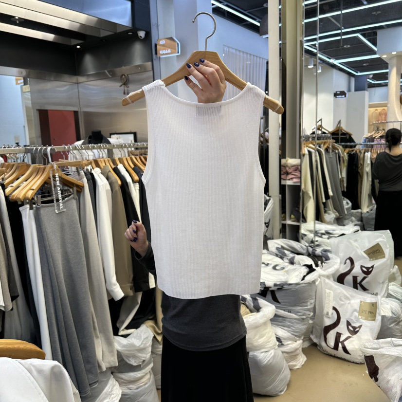 SANS東大門實拍女裝新品26春夏熱賣人氣推薦吊帶背心羅紋SANS吊帶/背心