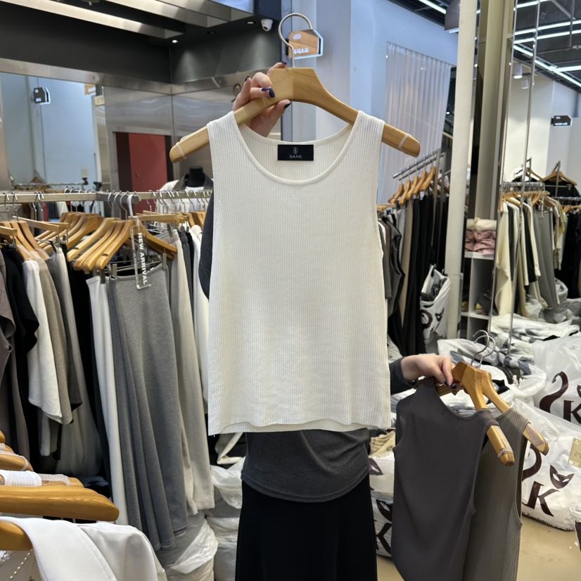 SANS東大門實拍女裝新品26春夏熱賣人氣推薦吊帶背心羅紋SANS吊帶/背心圖色3