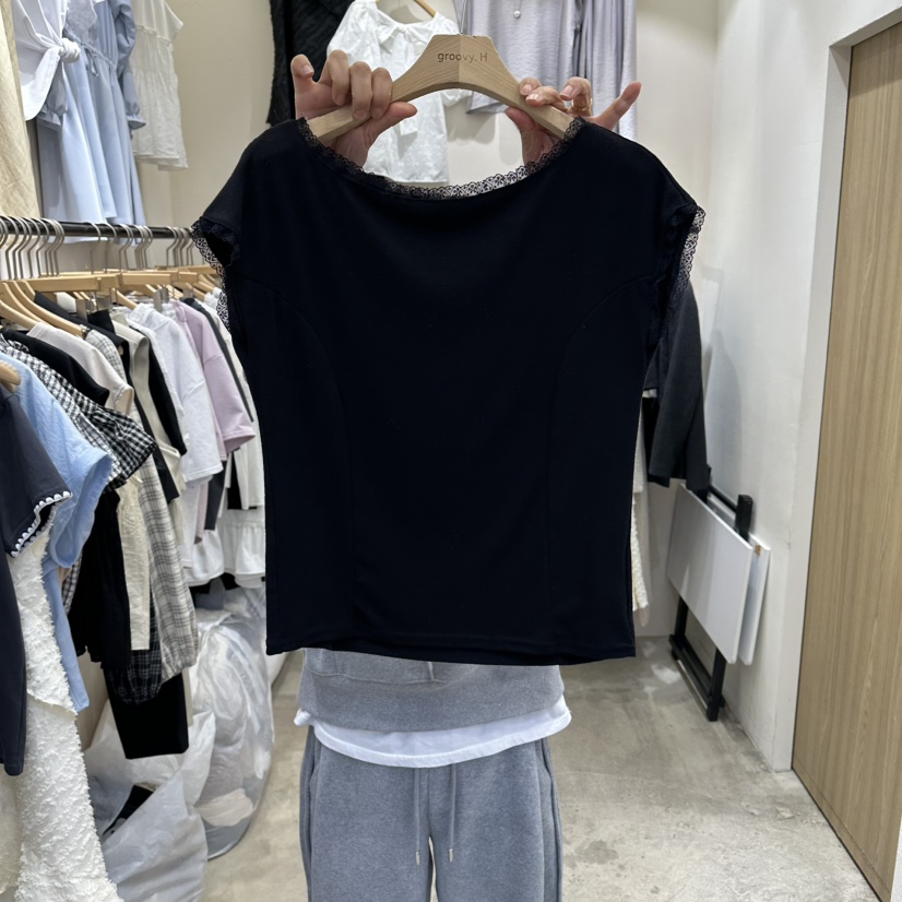 HOLYBANANA韓國代購女裝新款推薦26春夏真品職業時尚熱賣T恤groovy.H/HOLYBANANAT恤圖色3