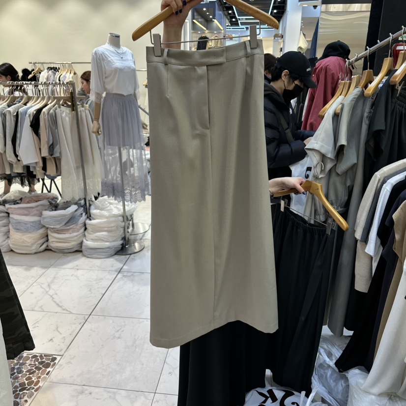 SANS韓國代購女士新品人氣26春夏真品職業時尚推薦休閑長裙SANS長裙圖色2