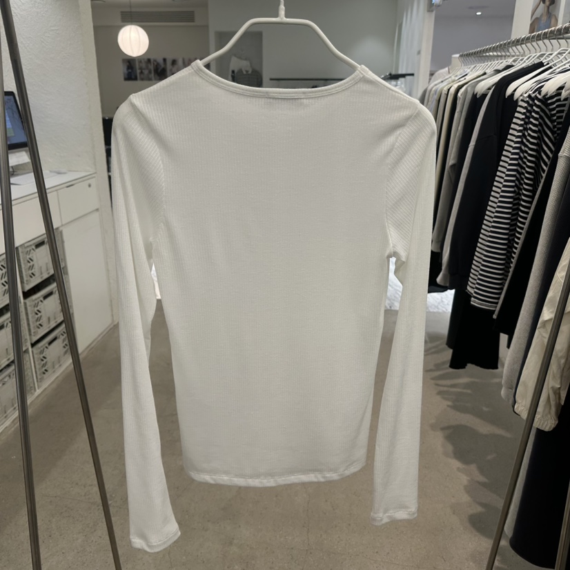 MARAN-P東大門代購女裝新款熱賣26春夏推薦長袖T恤亞麻羅紋MARAN長袖T恤