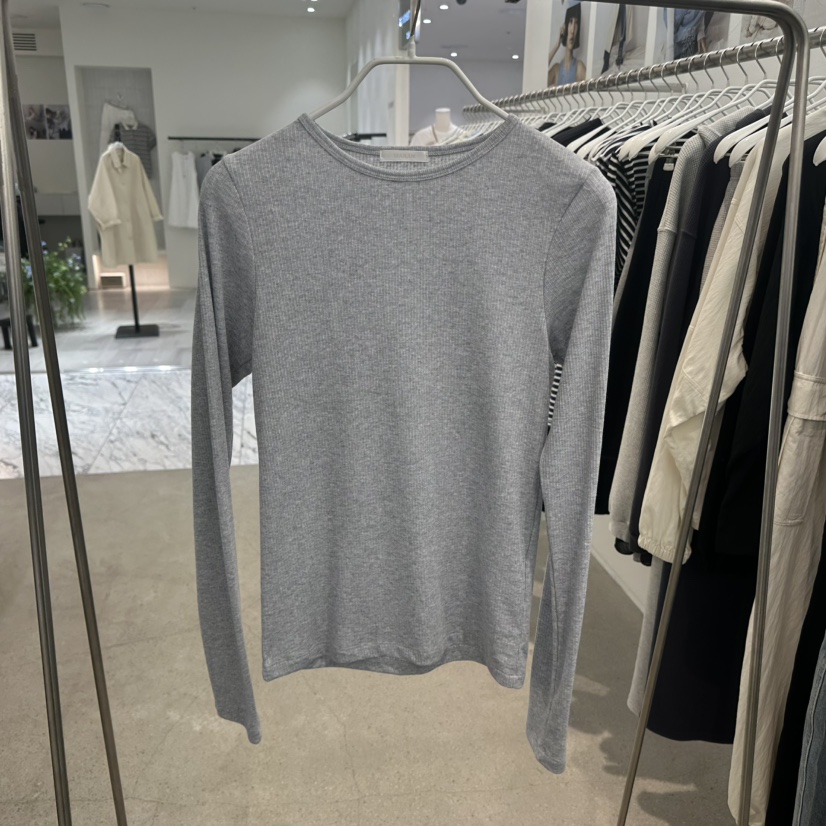 MARAN-P東大門代購女裝新款熱賣26春夏推薦長袖T恤亞麻羅紋MARAN長袖T恤圖色2