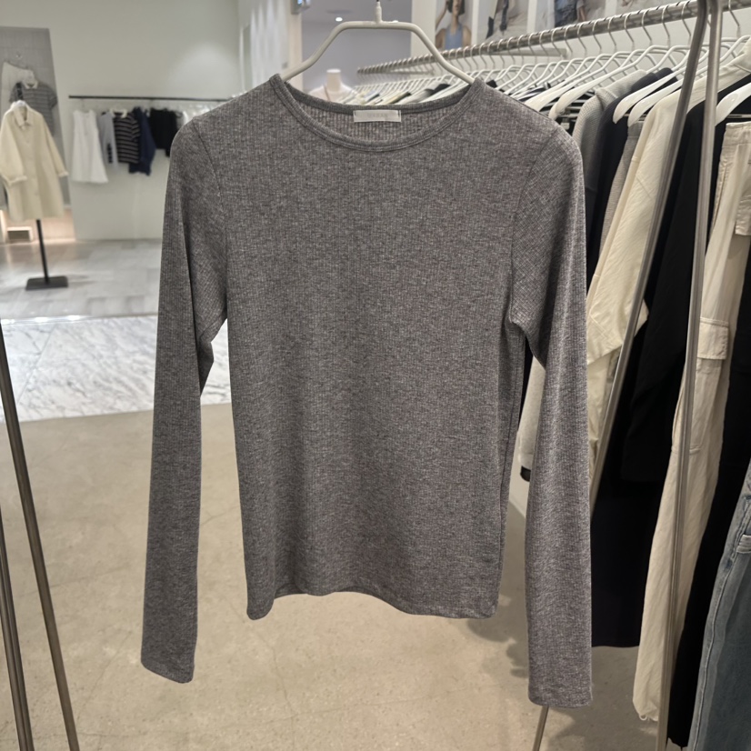 MARAN-P東大門代購女裝新款熱賣26春夏推薦長袖T恤亞麻羅紋MARAN長袖T恤圖色3