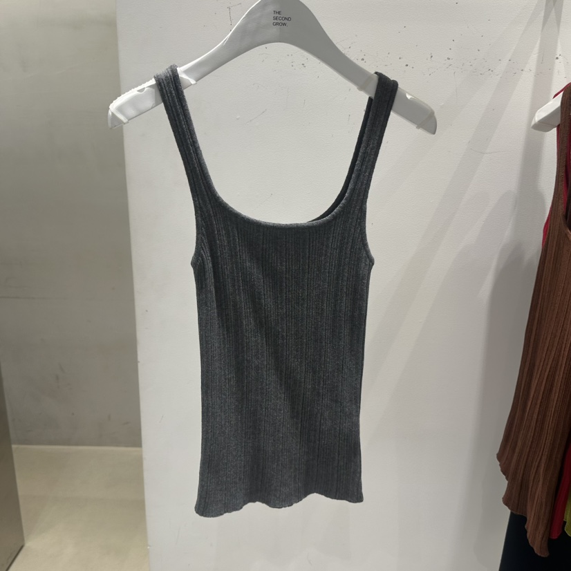 THE SECOND GROW/QUEENSRABBIT韓國代購女士新款休閑吊帶背心THE SECOND GROW/QUEENSRABBIT吊帶/背心圖色5灰色