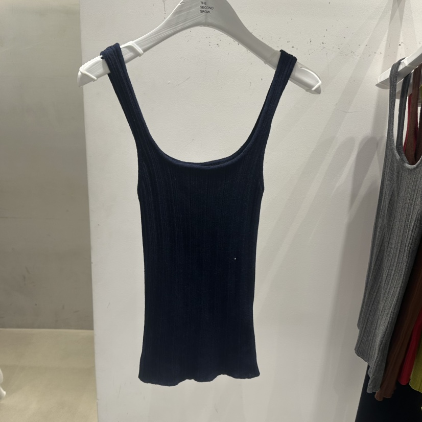 THE SECOND GROW/QUEENSRABBIT韓國代購女士新款休閑吊帶背心THE SECOND GROW/QUEENSRABBIT吊帶/背心圖色6深藍色
