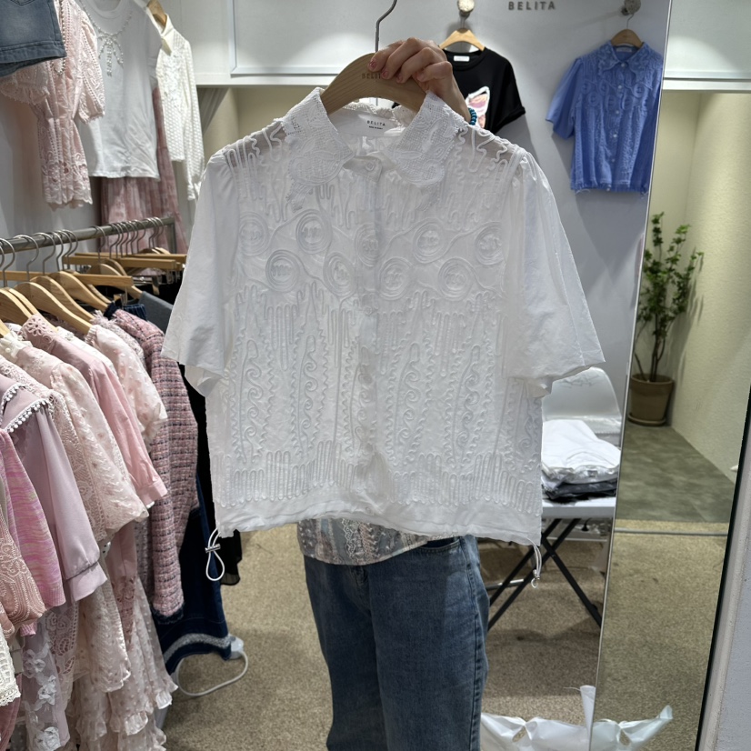 BELITA韓國直郵女士新款職業推薦人氣休閑26春夏襯衫蕾絲衫BELITA襯衫/蕾絲衫圖色2