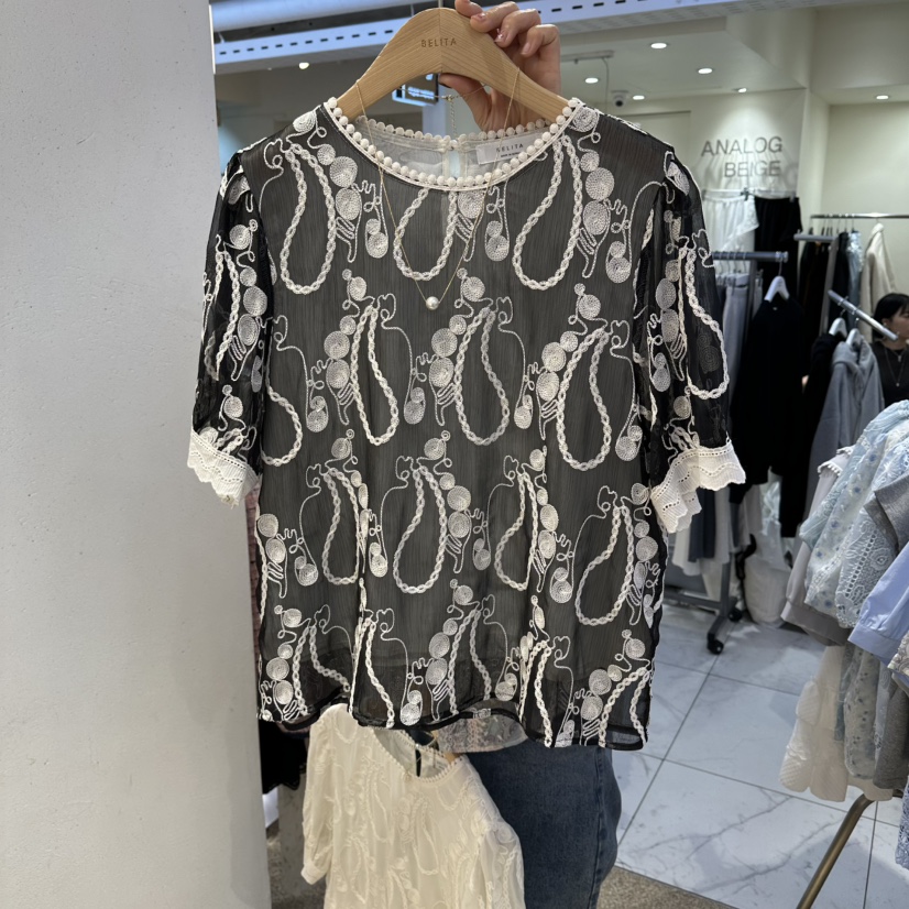 BELITA韓國直郵實拍女裝新品熱賣休閑人氣26春夏襯衫蕾絲衫BELITA襯衫/蕾絲衫圖色1