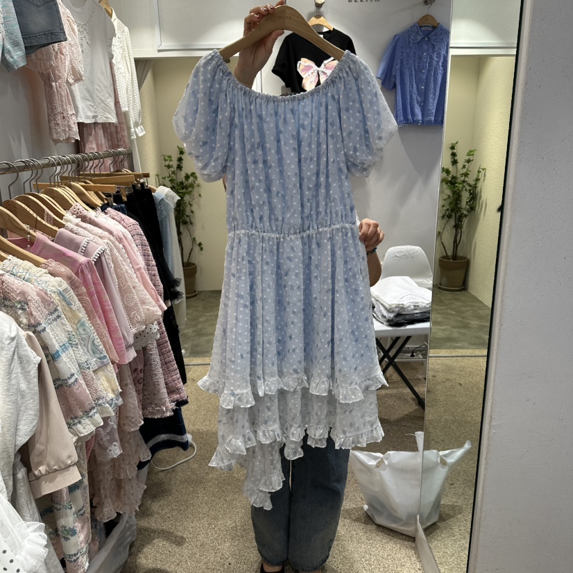 BELITA韓國東大門直郵女裝新款休閑熱賣連衣裙不含腰帶雪紡BELITA連衣裙圖色2