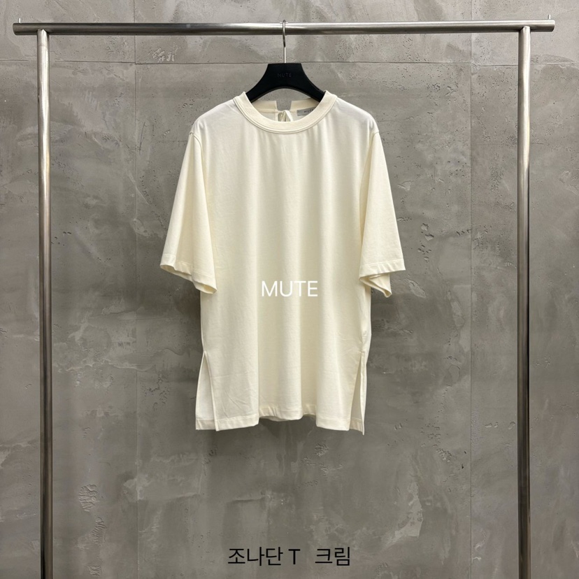 MUTE-P韓國直郵實拍女士新品推薦職業休閑26春夏時尚T恤MUTET恤圖色2奶油色