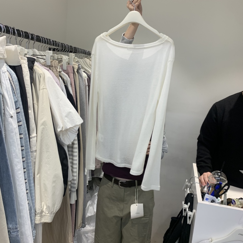 JINSIM韓國東大門直郵女裝新款時尚人氣職業26春夏長袖T恤JINSIM長袖T恤