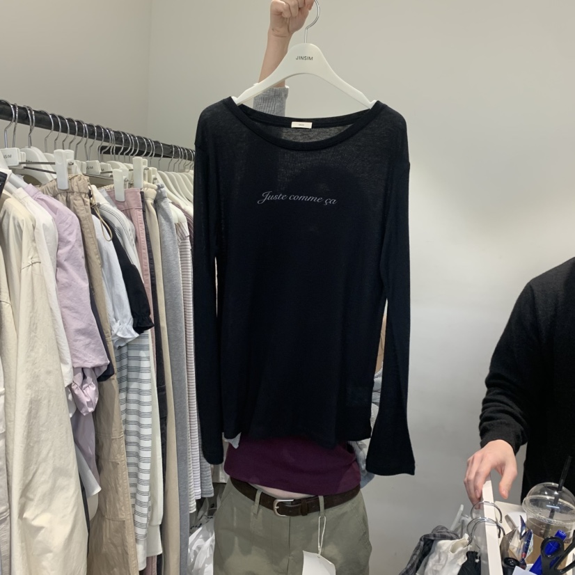 JINSIM韓國東大門直郵女裝新款時尚人氣職業26春夏長袖T恤JINSIM長袖T恤圖色4