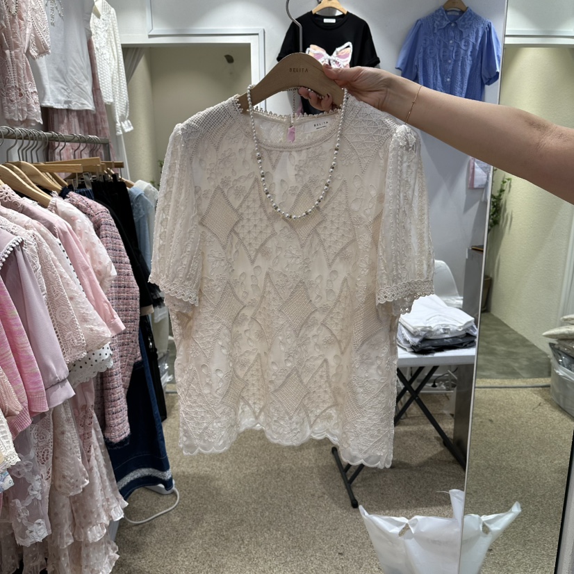 BELITA韓國直郵女士新款時尚人氣休閑襯衫蕾絲衫不含飾品BELITA襯衫/蕾絲衫圖色2