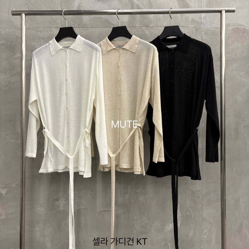 MUTE-P韓國代購女士新款推薦人氣職業26春夏針織衫含腰帶開衫MUTE針織衫