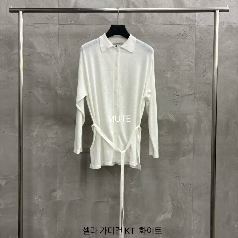 MUTE-P韓國代購女士新款推薦人氣職業26春夏針織衫含腰帶開衫MUTE針織衫圖色1