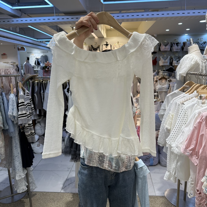 BELITA韓國代購女士新品26春夏時尚職業襯衫蕾絲衫含胸花BELITA襯衫/蕾絲衫