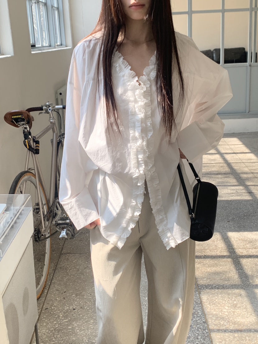 LOGARDEN韓國代購女裝新品人氣熱賣時尚職業休閑襯衫蕾絲衫LO GARDEN襯衫/蕾絲衫