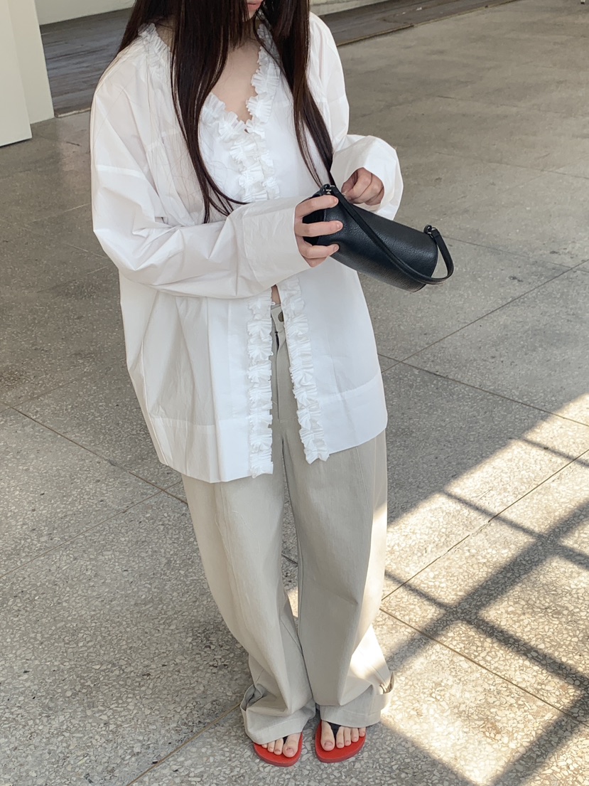 LOGARDEN韓國代購女裝新品人氣熱賣時尚職業休閑襯衫蕾絲衫LO GARDEN襯衫/蕾絲衫