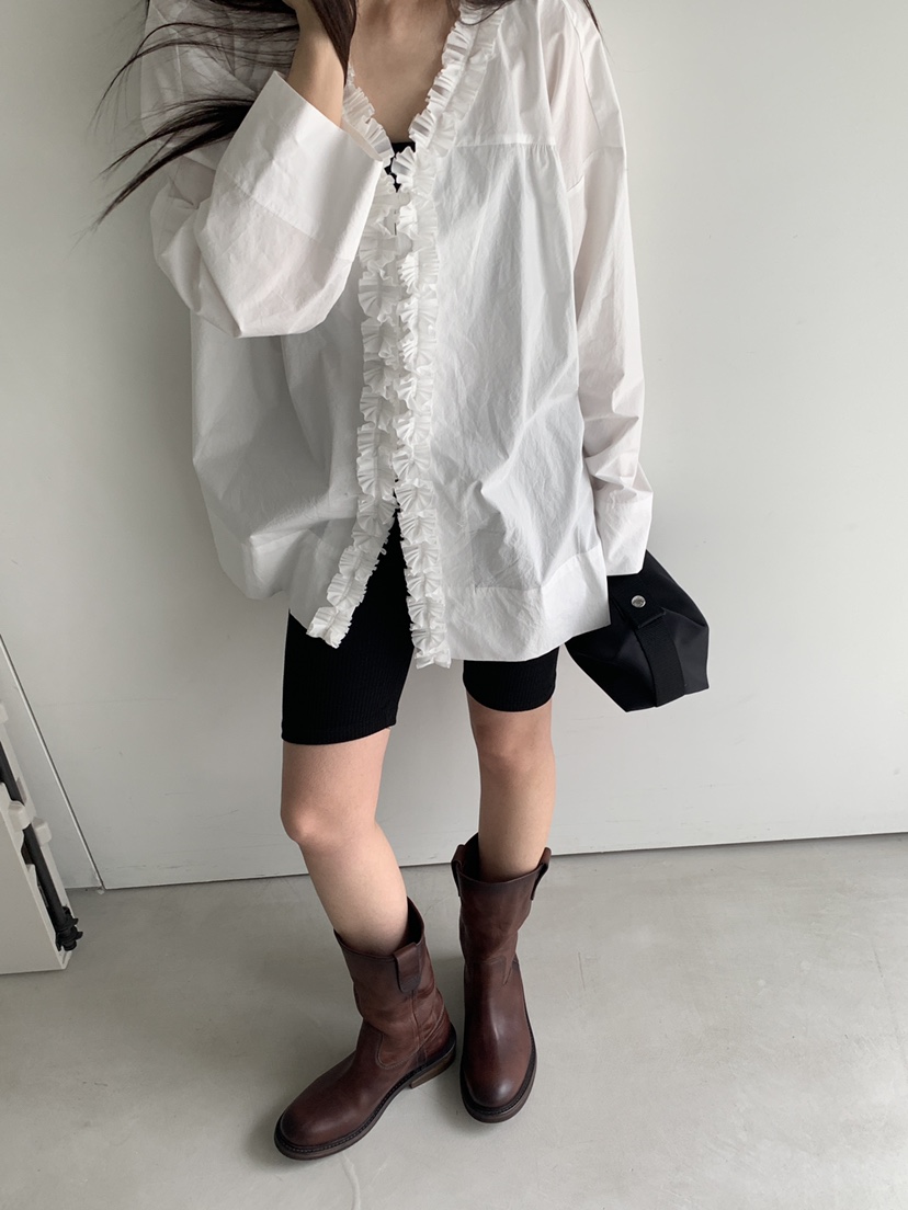 LOGARDEN韓國代購女裝新品人氣熱賣時尚職業休閑襯衫蕾絲衫LO GARDEN襯衫/蕾絲衫