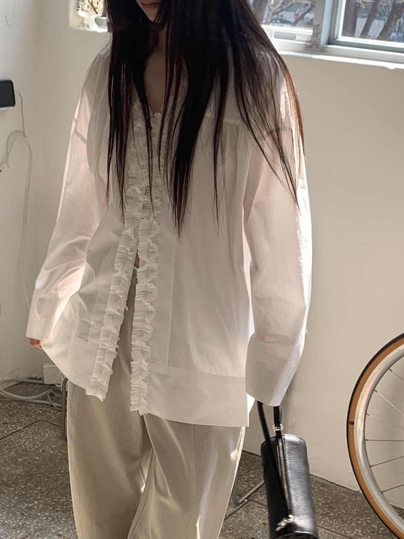 LOGARDEN韓國代購女裝新品人氣熱賣時尚職業休閑襯衫蕾絲衫LO GARDEN襯衫/蕾絲衫