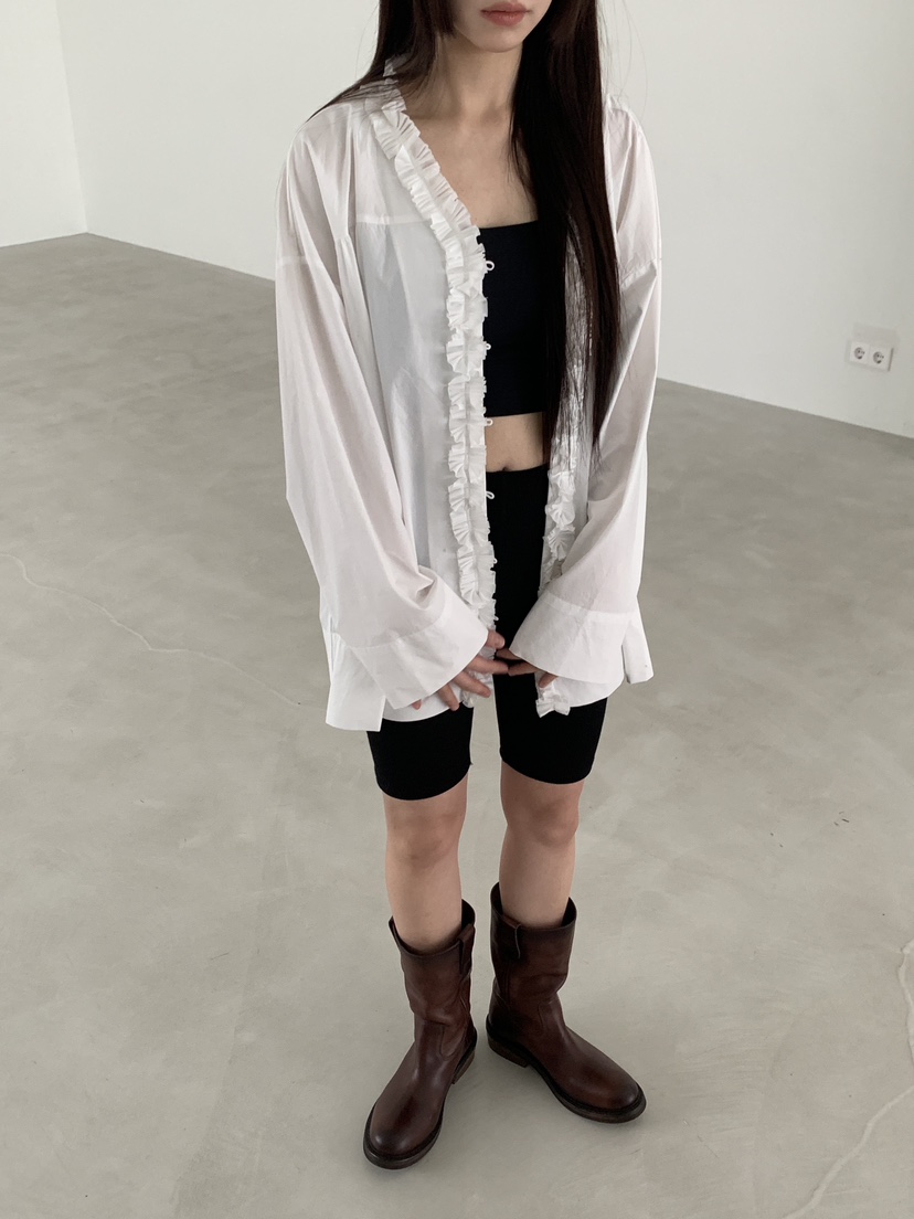 LOGARDEN韓國代購女裝新品人氣熱賣時尚職業休閑襯衫蕾絲衫LO GARDEN襯衫/蕾絲衫