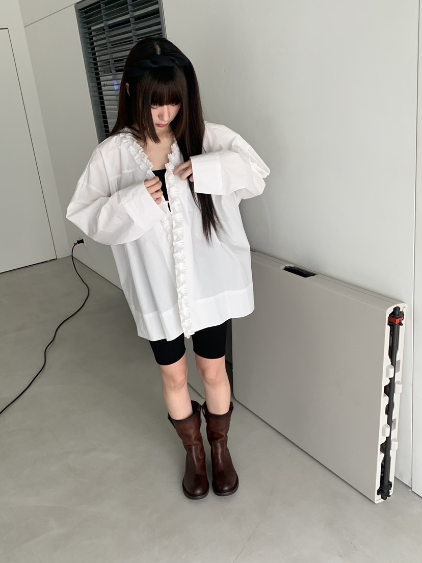 LOGARDEN韓國代購女裝新品人氣熱賣時尚職業休閑襯衫蕾絲衫LO GARDEN襯衫/蕾絲衫