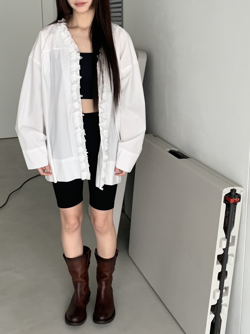 LOGARDEN韓國代購女裝新品人氣熱賣時尚職業休閑襯衫蕾絲衫LO GARDEN襯衫/蕾絲衫