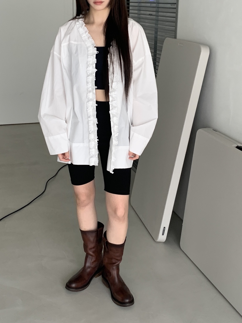 LOGARDEN韓國代購女裝新品人氣熱賣時尚職業休閑襯衫蕾絲衫LO GARDEN襯衫/蕾絲衫