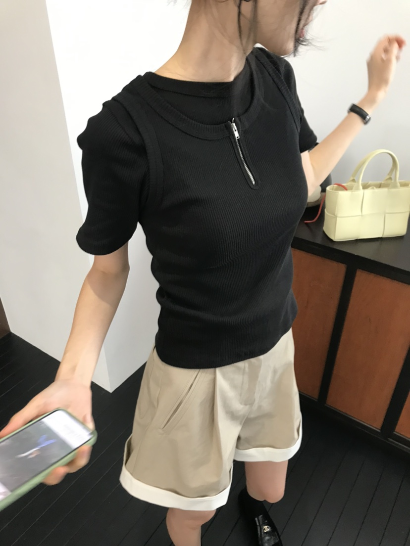 ME MO韓國直郵女裝新品推薦26春夏時尚套裝套裝海軍羅紋ME MO套裝