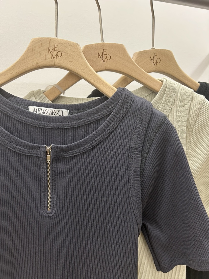 ME MO韓國直郵女裝新品推薦26春夏時尚套裝套裝海軍羅紋ME MO套裝