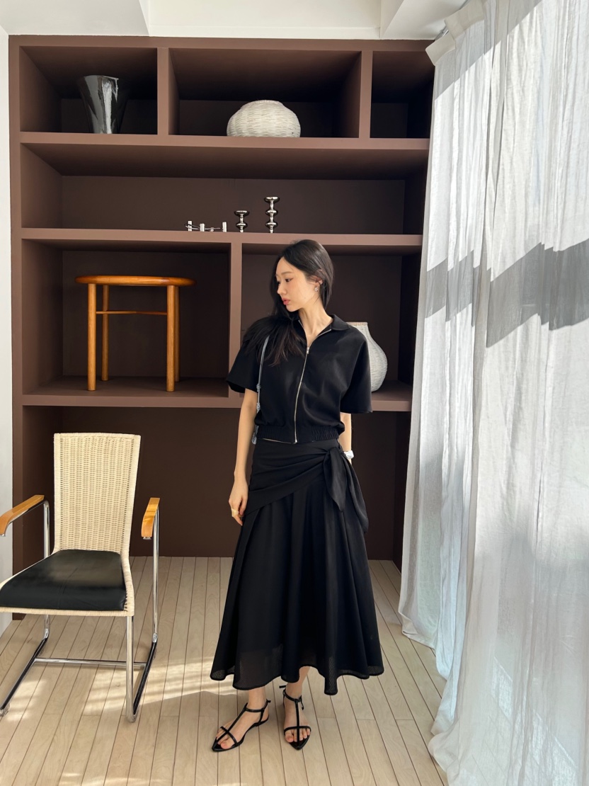 ME MO韓國東大門代購女士新品26春夏推薦襯衫蕾絲衫拉鏈ME MO襯衫/蕾絲衫