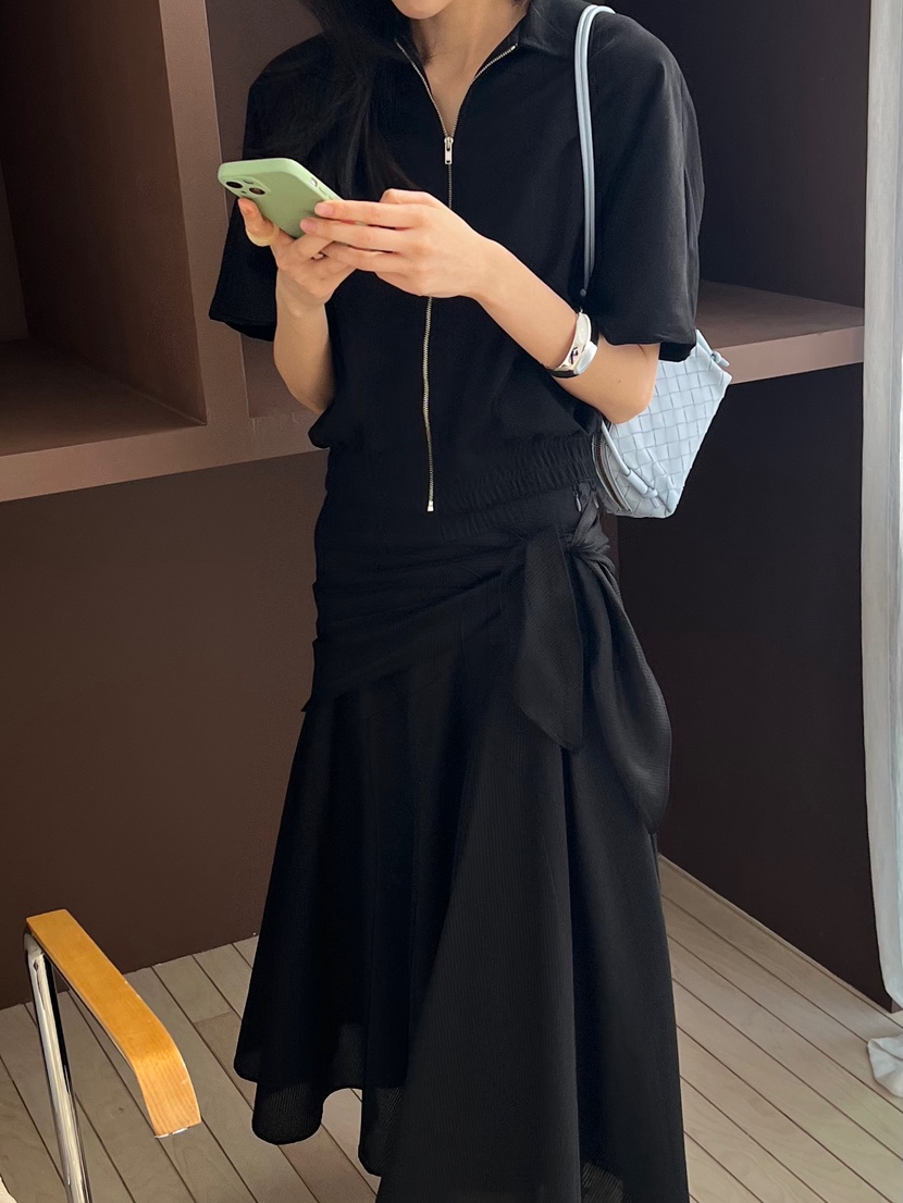 ME MO韓國東大門代購女士新品26春夏推薦襯衫蕾絲衫拉鏈ME MO襯衫/蕾絲衫