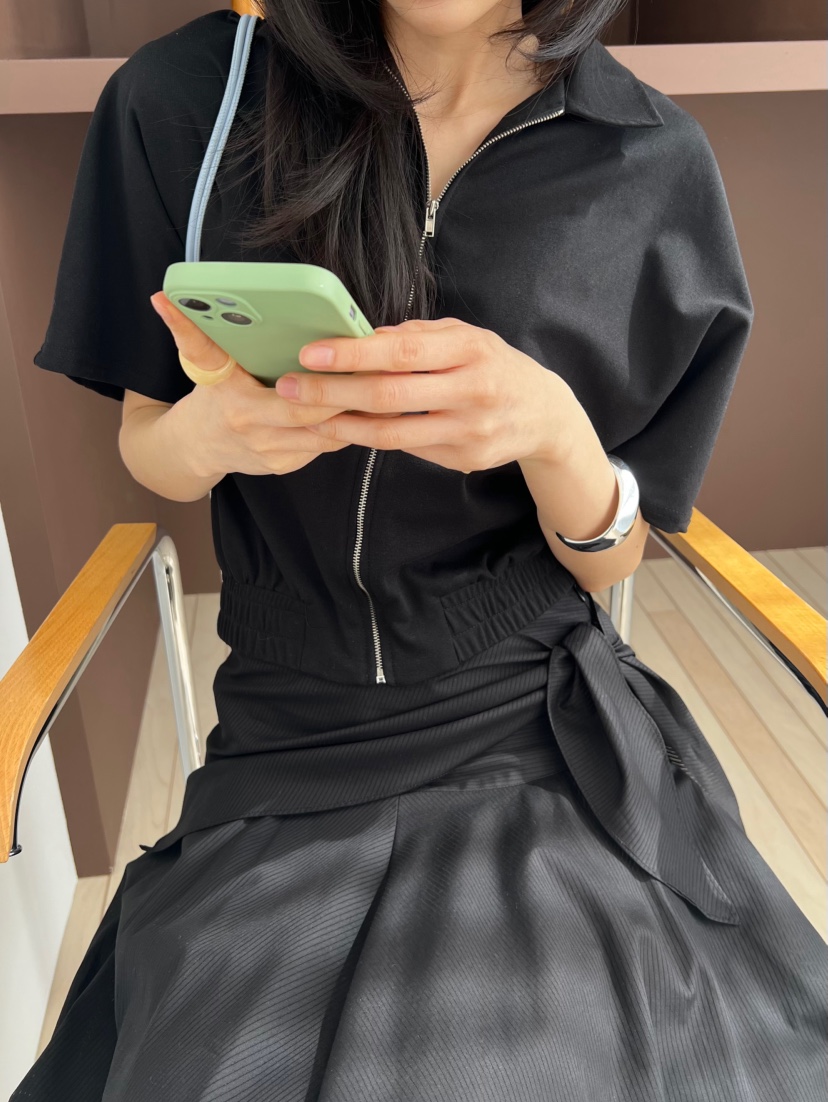 ME MO韓國東大門代購女士新品26春夏推薦襯衫蕾絲衫拉鏈ME MO襯衫/蕾絲衫